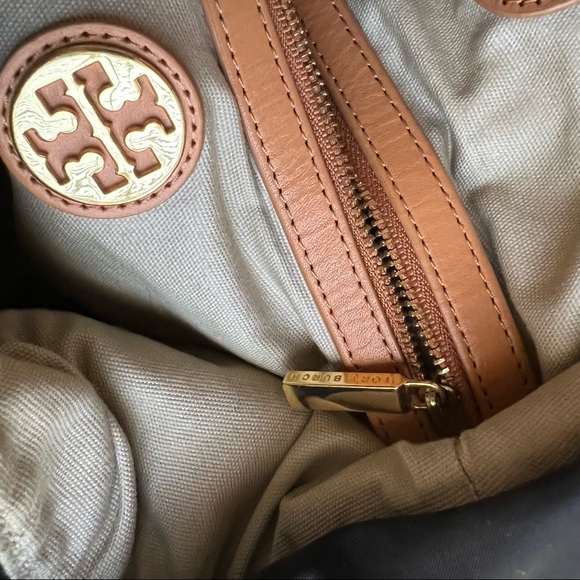 Tory Burch Perforated Logo Black Nylon Drawstring Top handle Large Crossbody - Picture 14 of 14